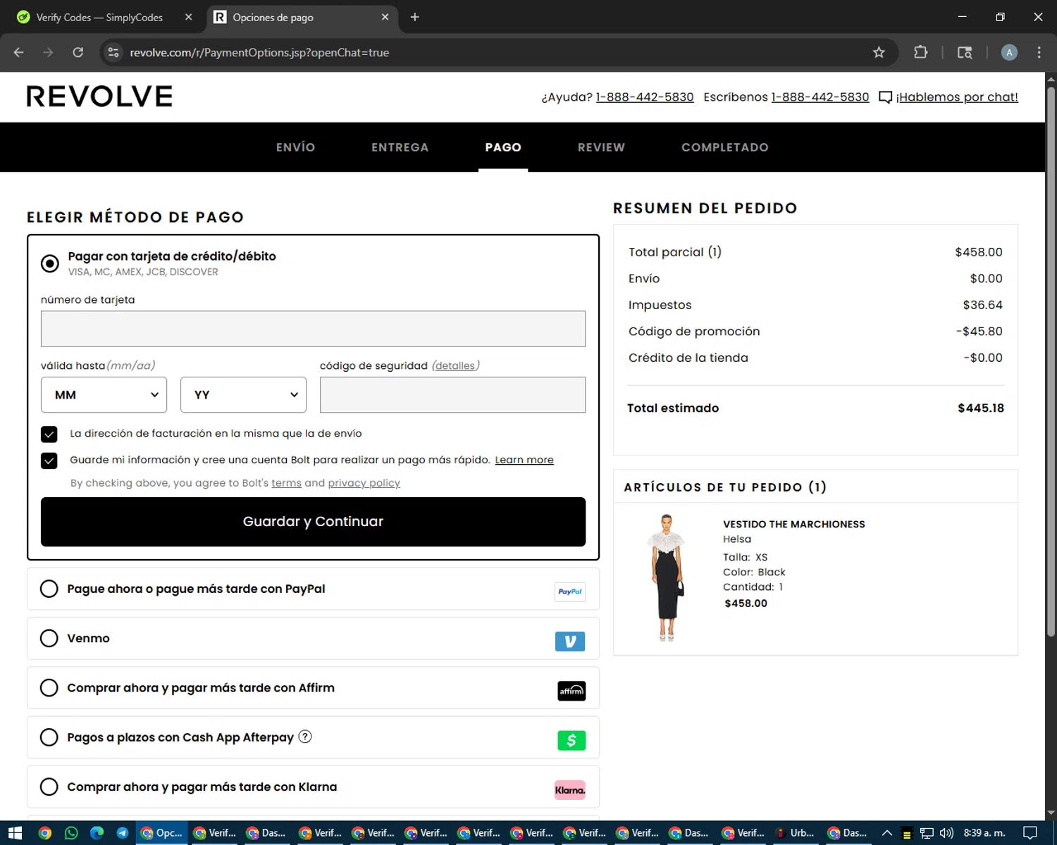 Revolve promo code screenshot showing code TULIP applied at Revolve checkout page. Uploaded by SimplyCodes community member trippieredd on Aug 15, 2025