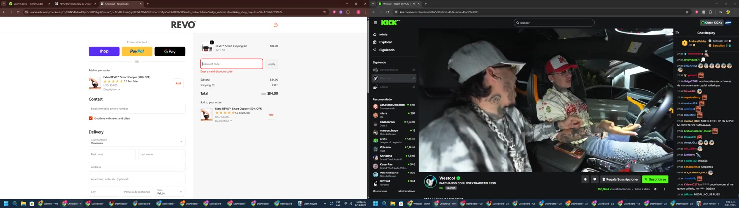 Revomadic coupon code screenshot showing code REVO10 applied at Revomadic checkout page. Uploaded by SimplyCodes community member TreasureWarden457 on Nov 8, 2025