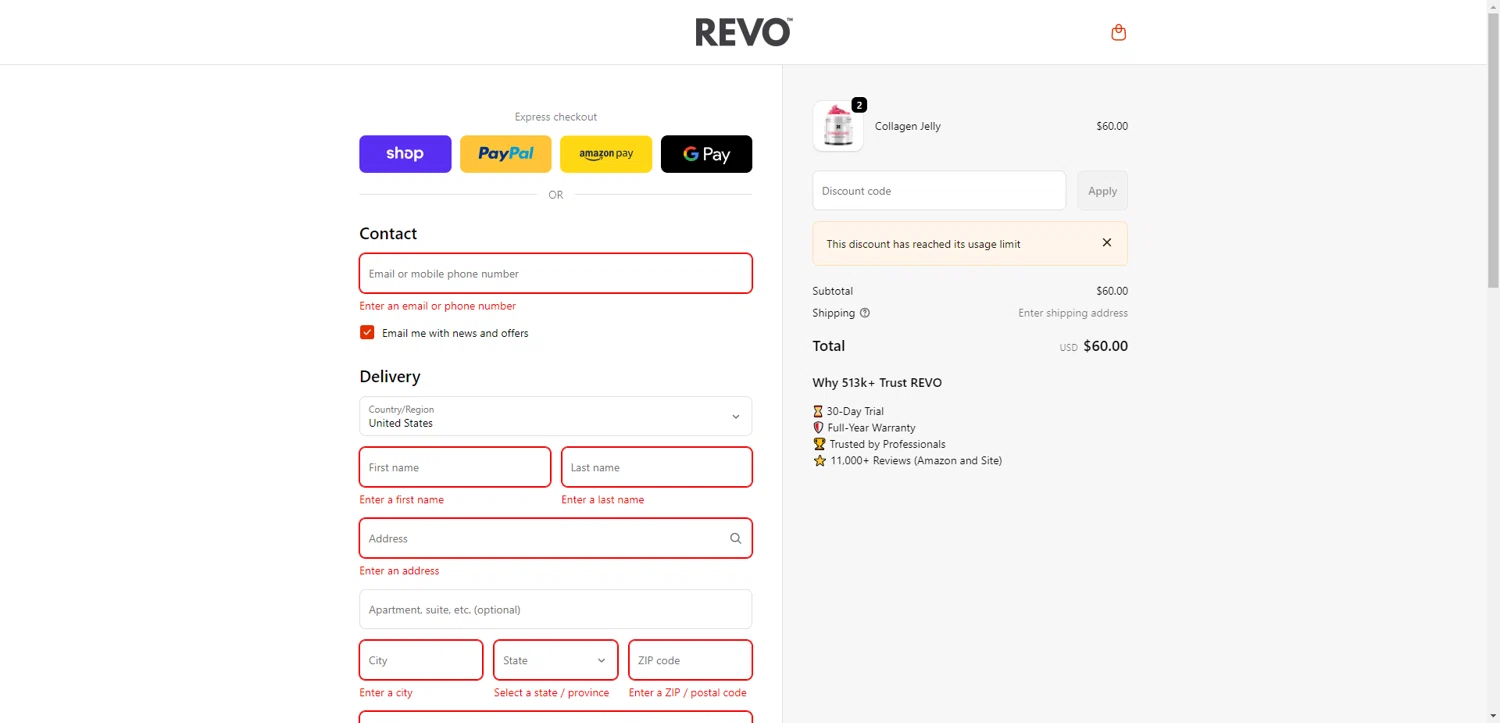 Revomadic coupon code screenshot showing code JEROME18105 applied at Revomadic checkout page. Uploaded by SimplyCodes community member DiscountWarden480 on Dec 28, 2025