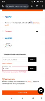 C3TP7 coupon verification screenshot