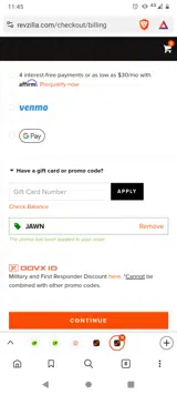 JAWN coupon verification screenshot