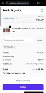 DEAL25 coupon verification screenshot