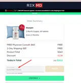 REX MD coupon verification screenshot