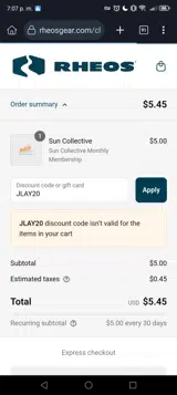 JLAY20 coupon verification screenshot