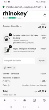 Get10 coupon verification screenshot