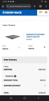 RRSAVE10 coupon verification screenshot