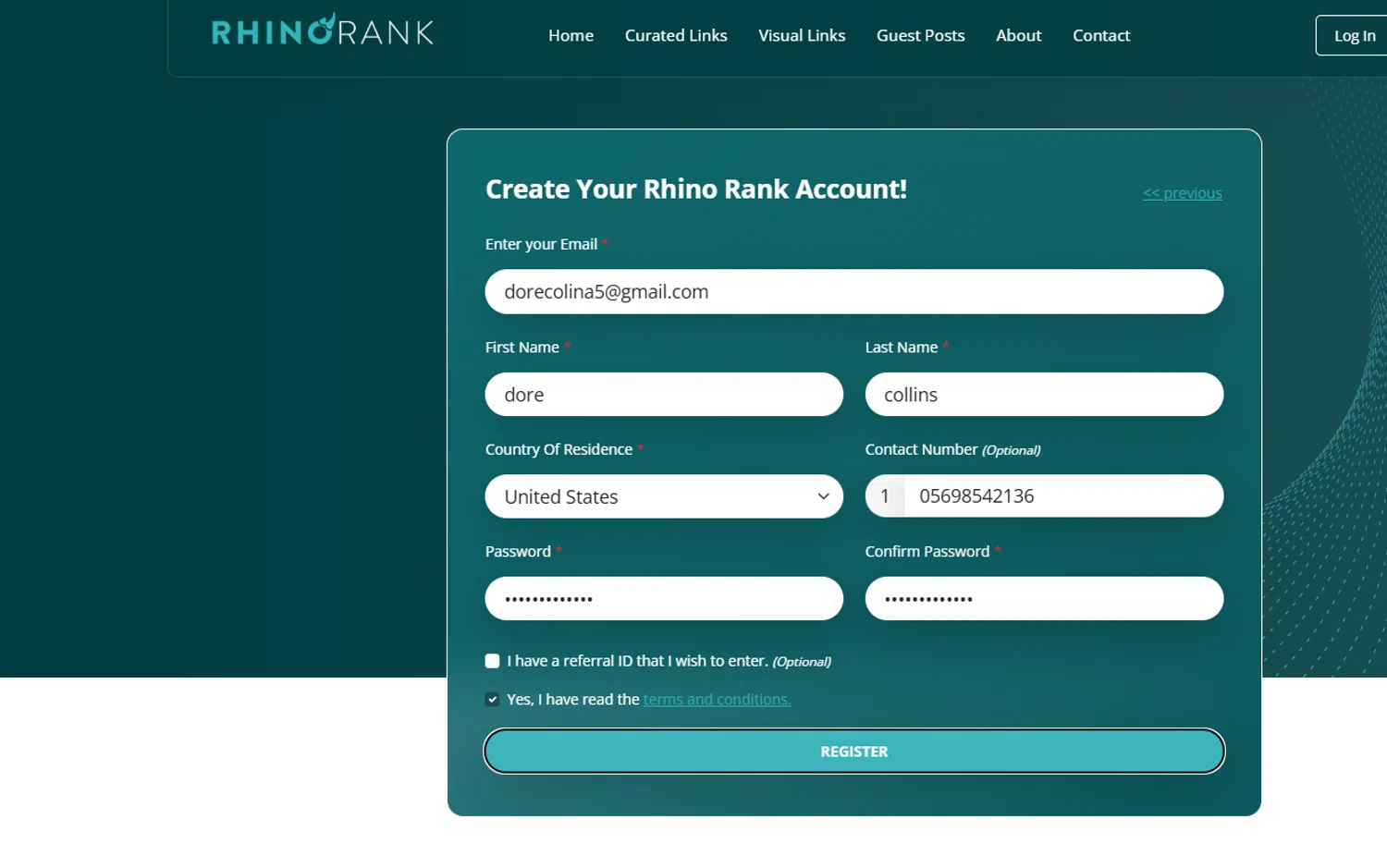 Rhino Rank promo code screenshot showing code NEWSNOVEMBER2025 applied at Rhino Rank checkout page. Uploaded by SimplyCodes community member Dulce__ on Nov 7, 2025