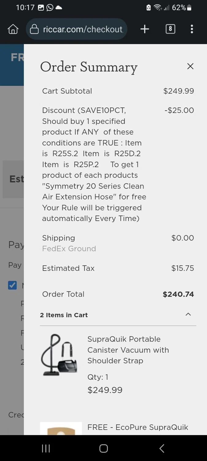 how to use Riccar coupons