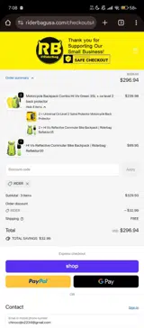 RIDER coupon verification screenshot