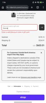 Donna coupon verification screenshot