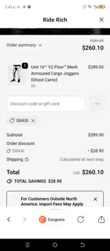GIIAXI coupon verification screenshot