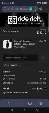 jaysrides coupon verification screenshot