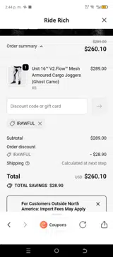 irawful coupon verification screenshot