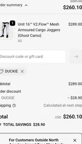 duckie coupon verification screenshot