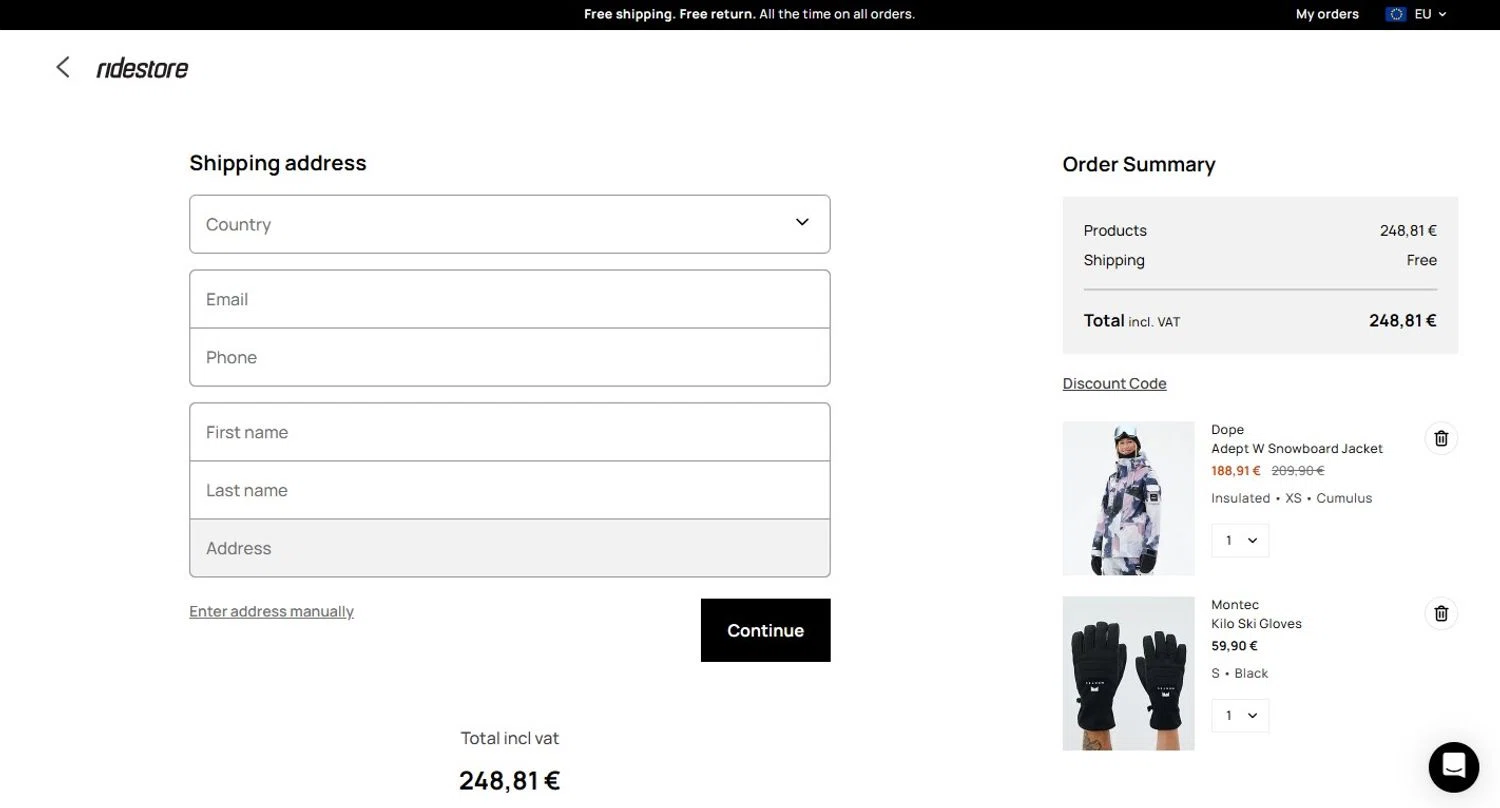 RideStore checkout page showing RideStore discount code box | Screenshot taken by SimplyCodes community member on Jan 28, 2025