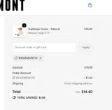 RIDGEMONT10 coupon verification screenshot