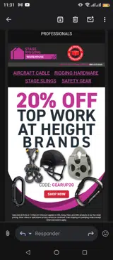 Rigging Warehouse coupon verification screenshot
