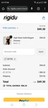 GET90 coupon verification screenshot
