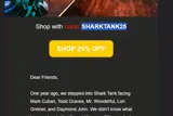 SHARKTANK25 coupon verification screenshot