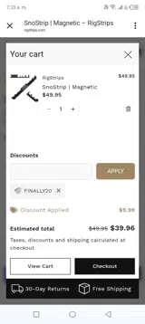 Finally20 coupon verification screenshot
