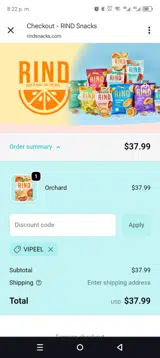 VIPEEL coupon verification screenshot