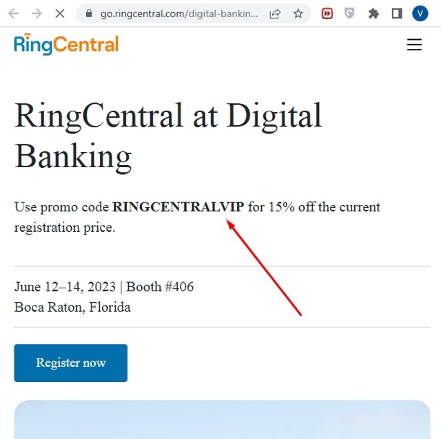 RingCentral checkout page showing RingCentral promo code box | Screenshot taken by SimplyCodes community member on May 31, 2023