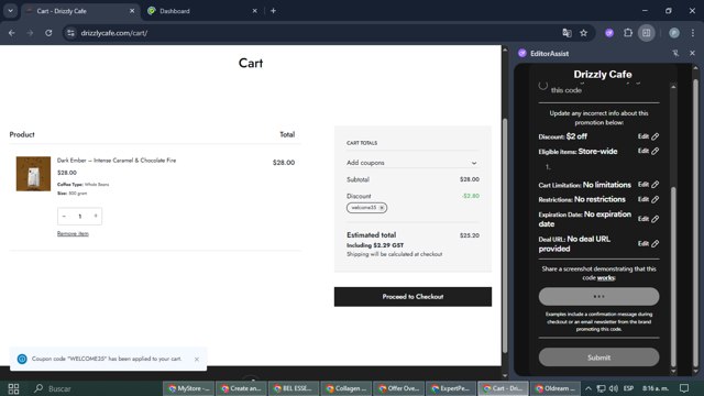 Rinse checkout page showing Rinse promo code box | Screenshot taken by SimplyCodes community member on Aug 23, 2025