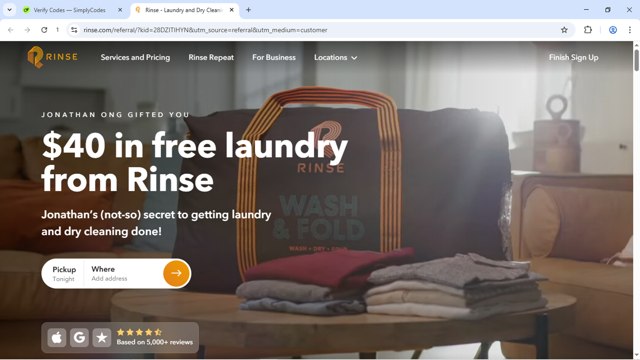 Rinse checkout page showing Rinse promo code box | Screenshot taken by SimplyCodes community member on Jul 27, 2025