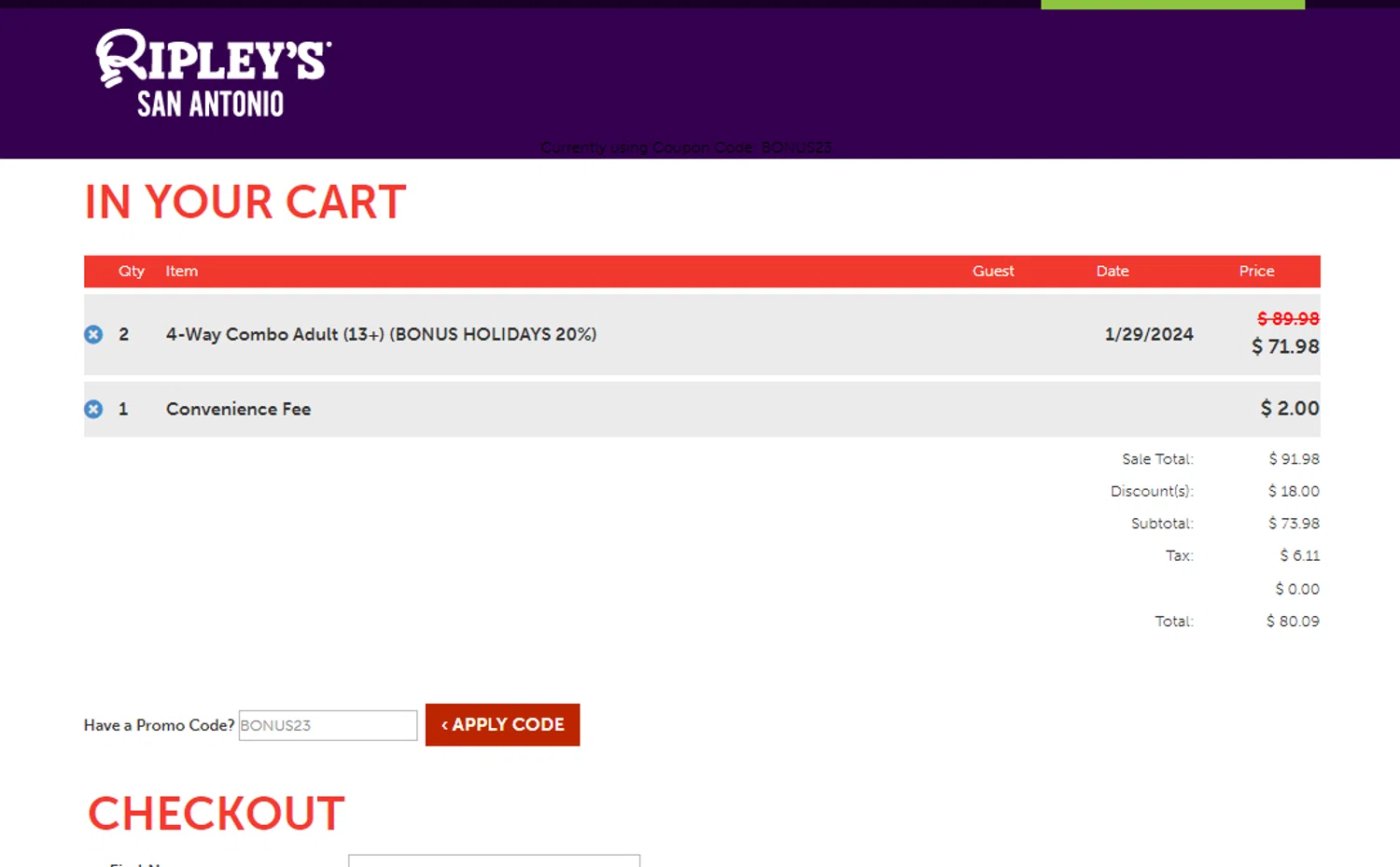 how to use Ripley's Hollywood coupons