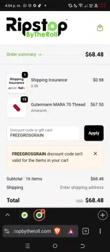 FREEGROSGRAIN coupon verification screenshot