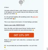 MISSYOU25 coupon verification screenshot