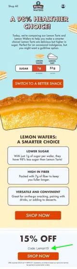 Lemon15 coupon verification screenshot