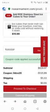TLDCO20 coupon verification screenshot
