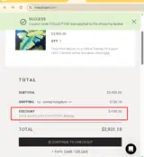 COLLECT150 coupon verification screenshot