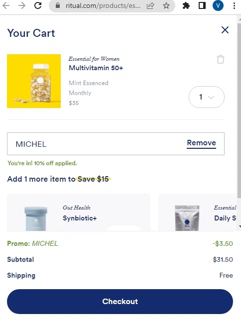 10% Off Ritual Vitamins Promo Codes | Oct 2022 | SimplyCodes