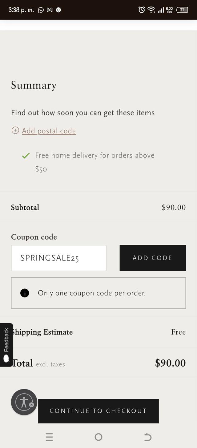 Rituals checkout page showing Rituals coupon code box | Screenshot taken by SimplyCodes community member on Mar 28, 2025