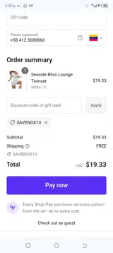 SAVENOX10 coupon verification screenshot