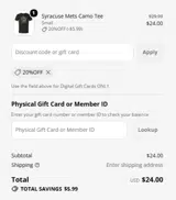 Quad Cities River Bandits coupon verification screenshot