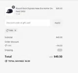 Quad Cities River Bandits coupon verification screenshot