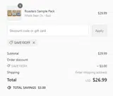 SAVE10OFF coupon verification screenshot