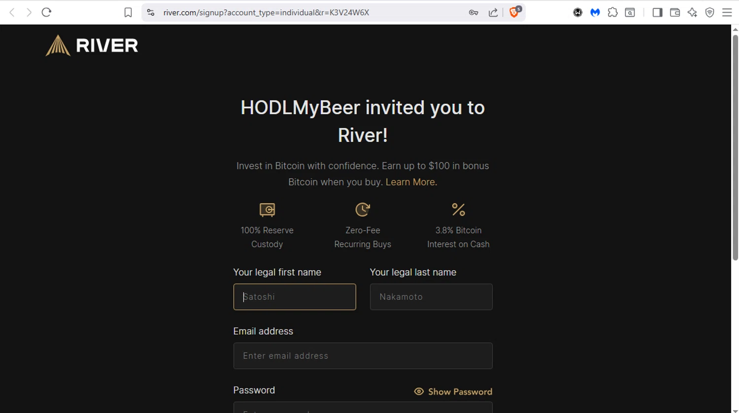River Financial promo code screenshot showing code K3V24W6X applied at River Financial checkout page. Uploaded by SimplyCodes community member dayselis15 on Aug 29, 2025