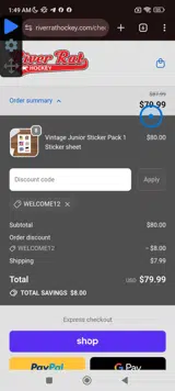 welcome12 coupon verification screenshot