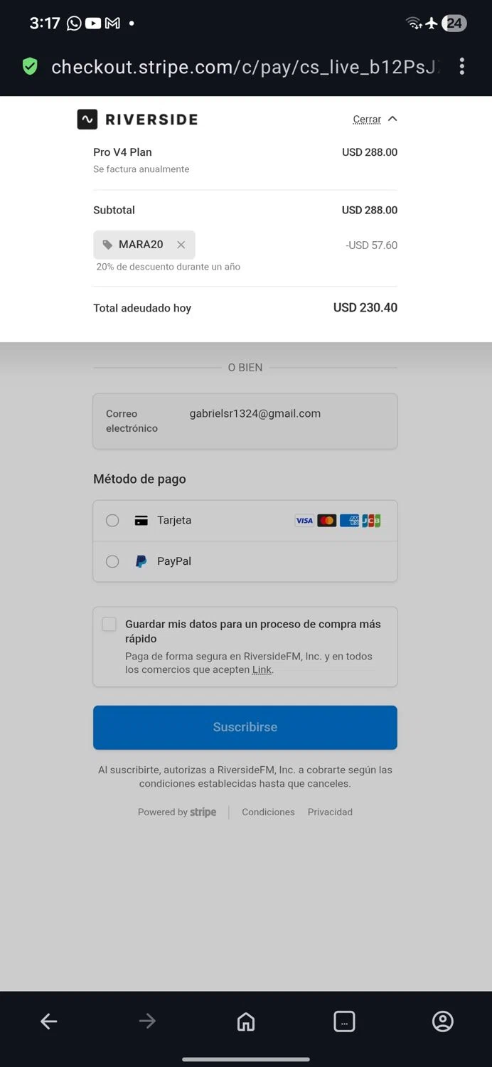 Riverside promo code screenshot showing code Mara20 applied at Riverside checkout page. Uploaded by SimplyCodes community member guest_623525963 on Nov 18, 2025