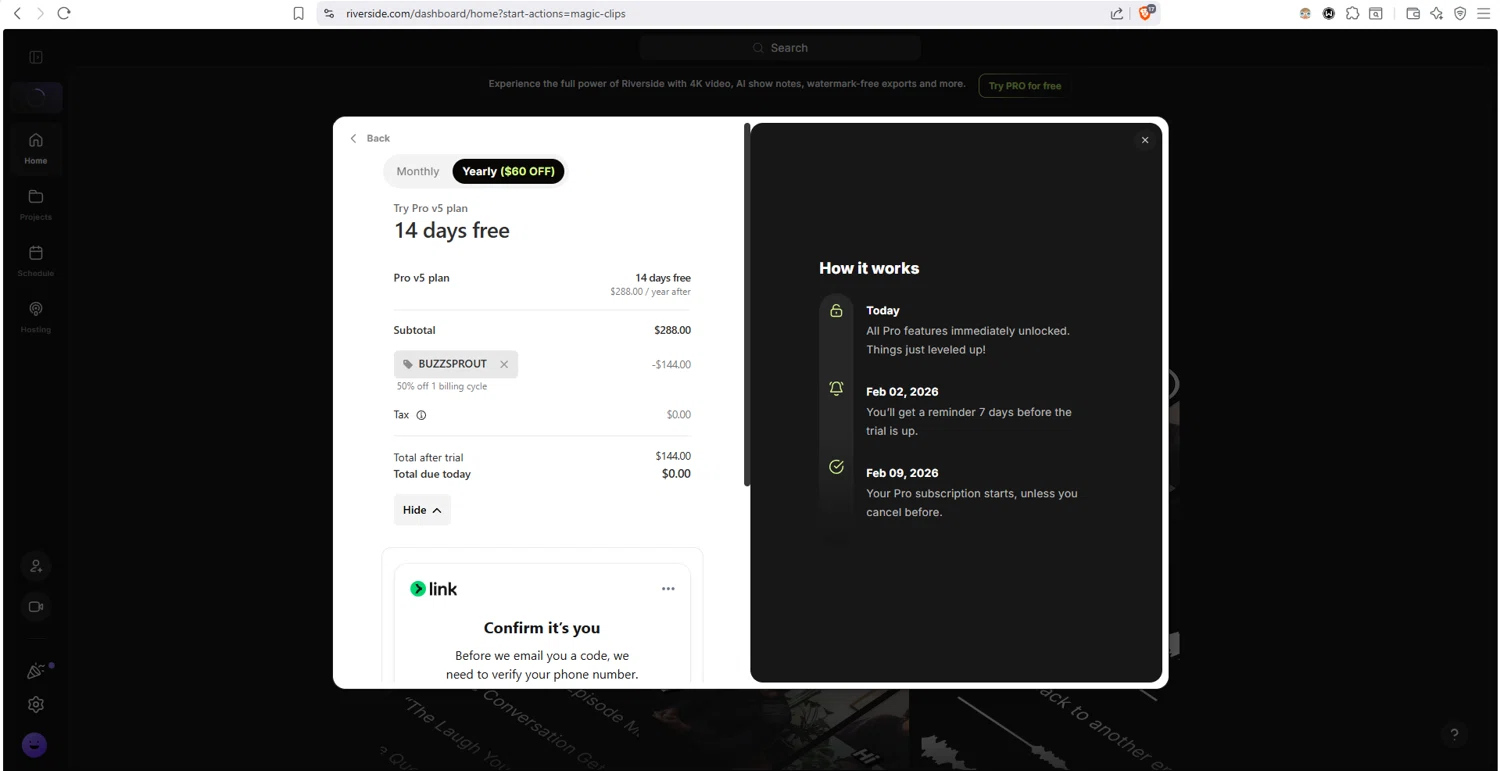 Riverside checkout page showing Riverside promo code box | Screenshot taken by SimplyCodes community member on Jan 26, 2026