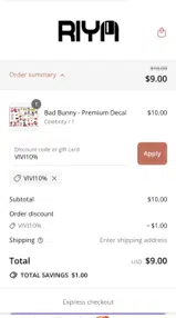 Riya's Nails coupon verification screenshot