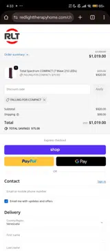 RLT Home coupon verification screenshot