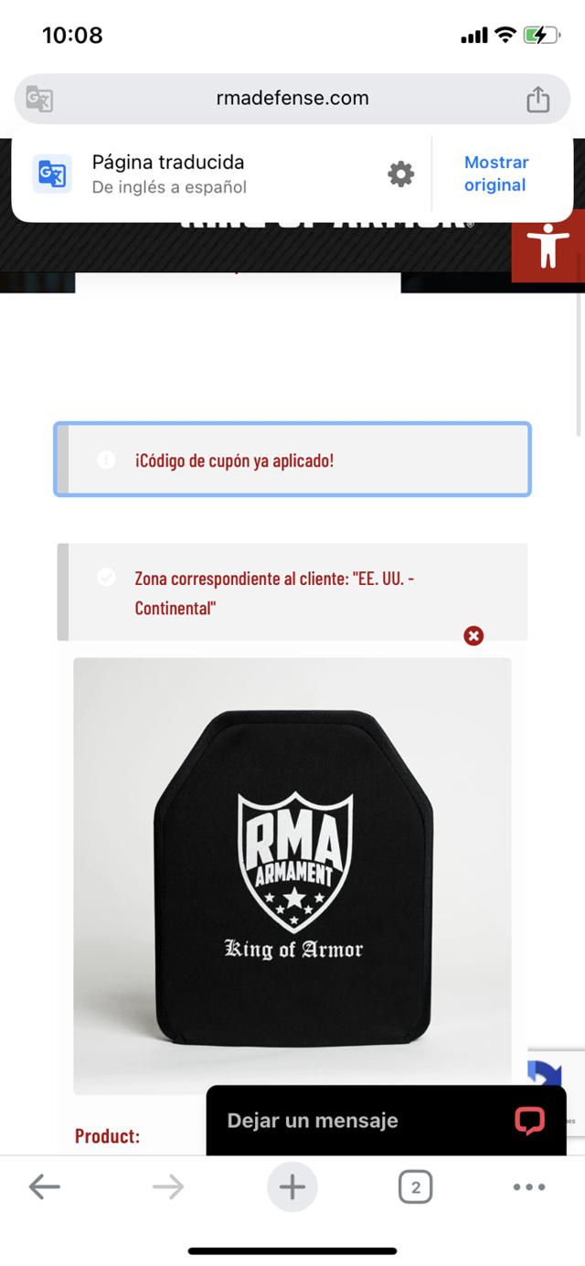 RMA Armament checkout page showing RMA Armament discount code box | Screenshot taken by SimplyCodes community member on Apr 18, 2025
