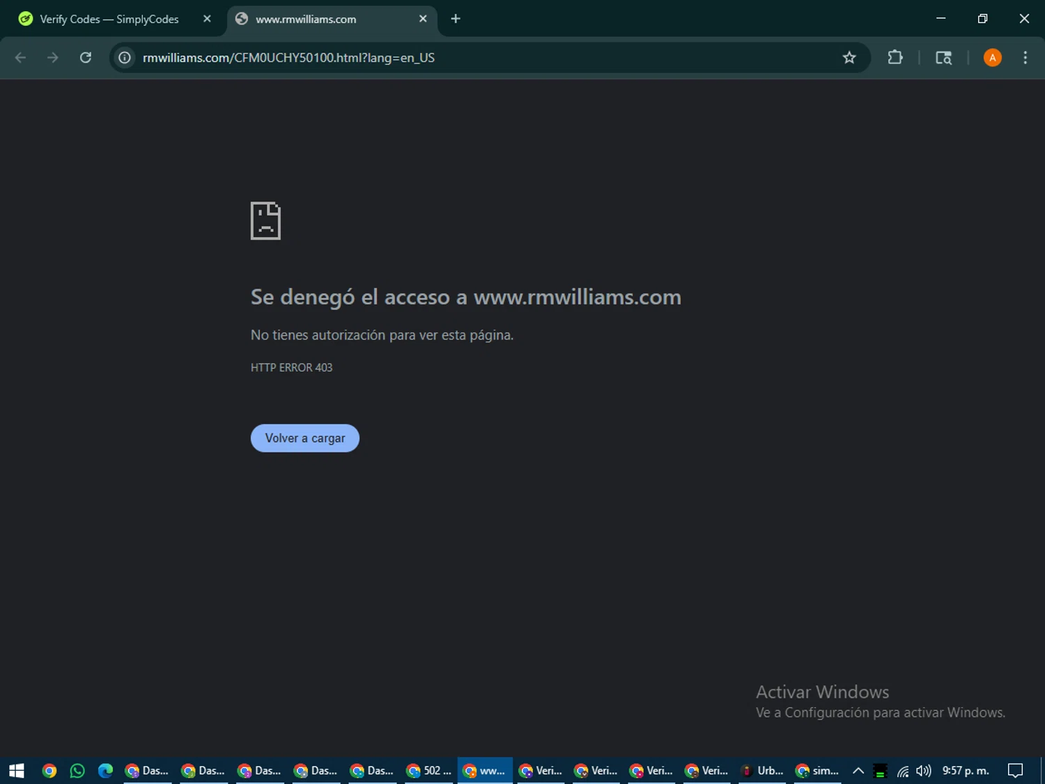 R.M. Williams discount code screenshot showing code RMW10 applied at R.M. Williams checkout page. Uploaded by SimplyCodes community member MoneyPhoenix4664 on Jul 16, 2025