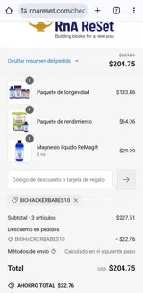 BIOHACKERBABES10 coupon verification screenshot