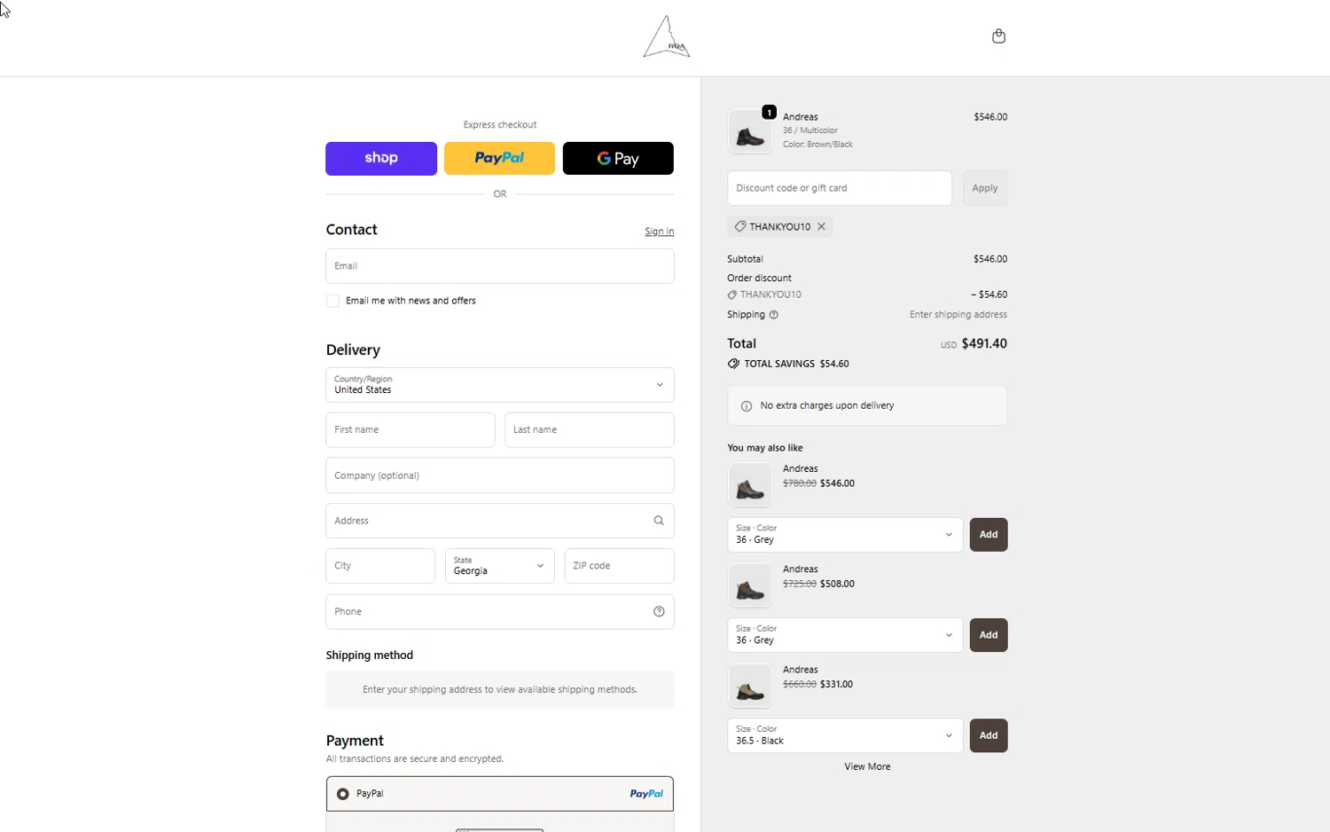Roa discount code screenshot showing code THANKYOU10 applied at Roa checkout page. Uploaded by SimplyCodes community member Yamisukeiro on Nov 25, 2025
